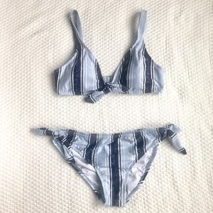 Blue Stripped Target Bikini Swimsuit
